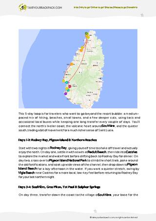 example page 2 from our offline Travel Guide for Saint Lucia